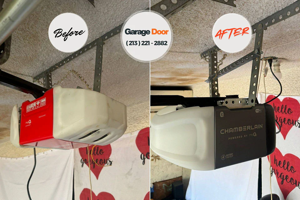 Before and after: garage door repair Clay Center, KS